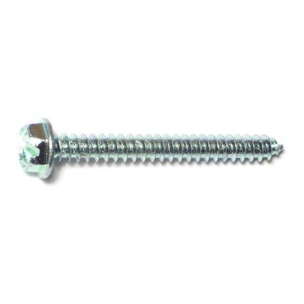 Midwest Fastener Sheet Metal Screw, #8 x 1-1/2 in, Zinc Plated Steel Flange Hex Head Slotted Drive, 100 PK 02928 - main